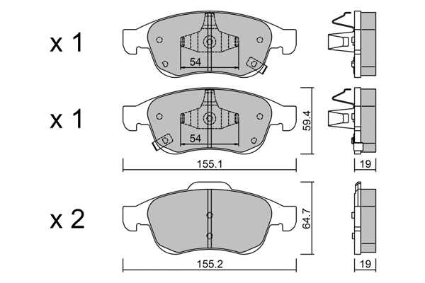 Brake Pad Set, disc brake (BPFI-1043)