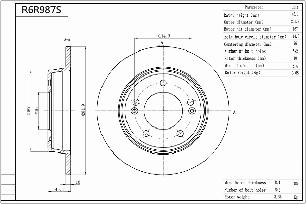 Brake Disc (R6R987S)