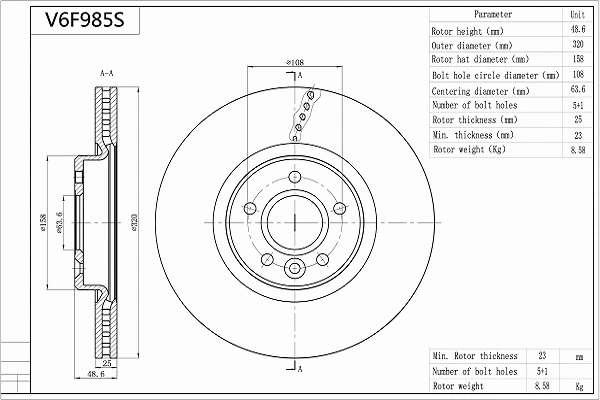Brake Disc (V6F985S)