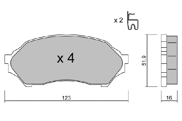 Brake Pad Set, disc brake (BPMZ-1909)