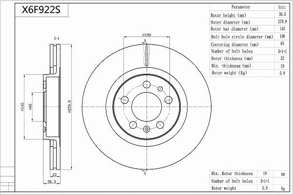 Brake Disc (X6F922S)
