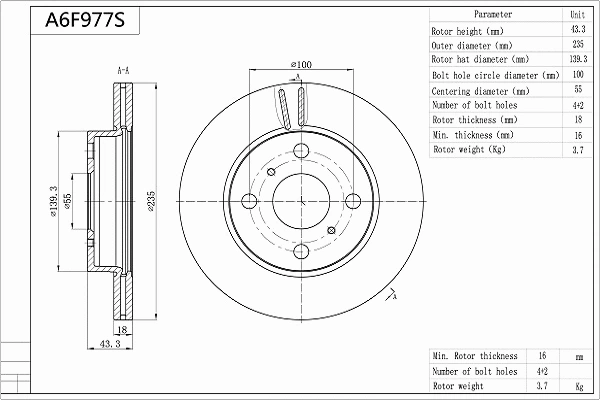 Brake Disc (A6F977S)