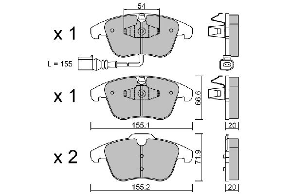 Brake Pad Set, disc brake (BPVW-1023)