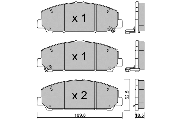 Brake Pad Set, disc brake (BPNI-1009)