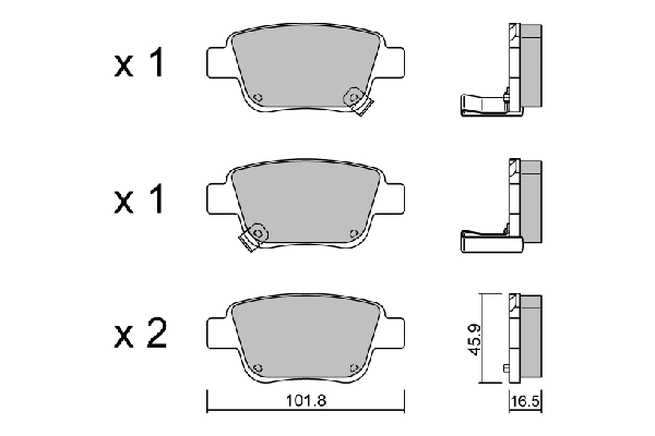 Brake Pad Set, disc brake (BPTO-2002)
