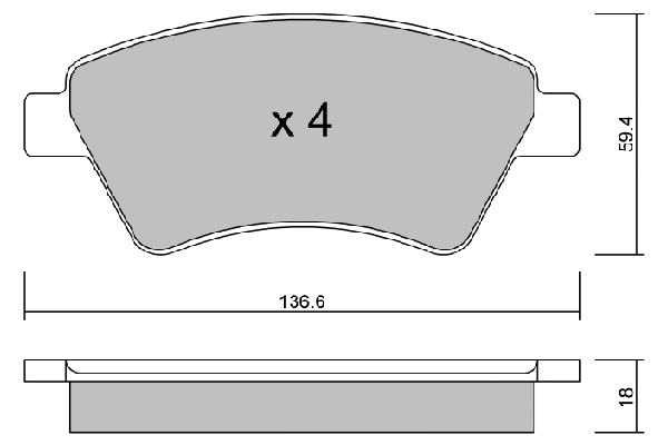 Brake Pad Set, disc brake (BPRE-1002)