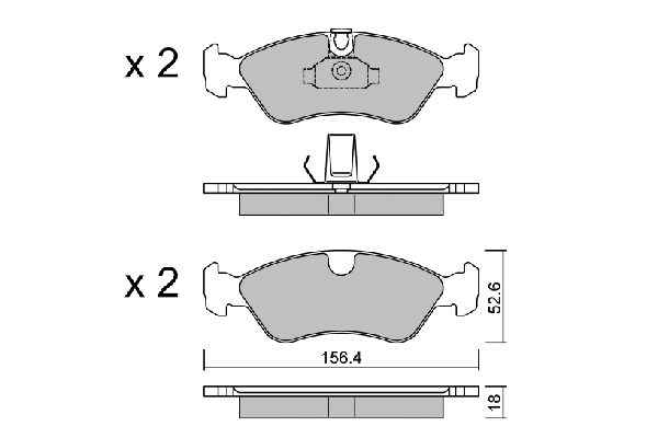 Brake Pad Set, disc brake (BPOP-1016)