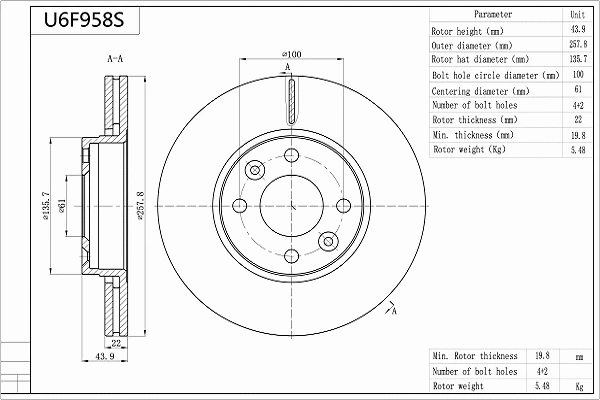 Brake Disc (U6F958S)