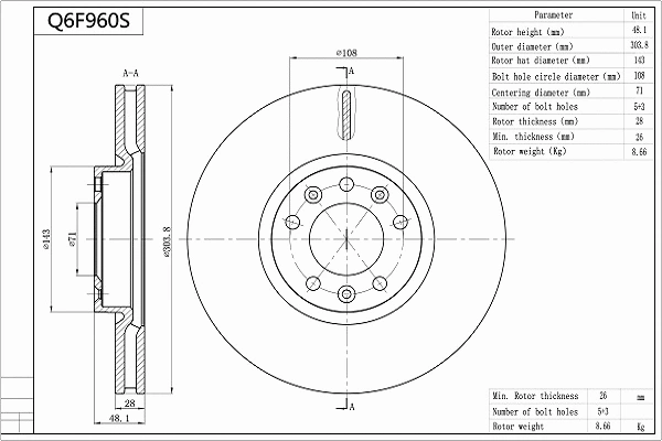 Brake Disc (Q6F960S)