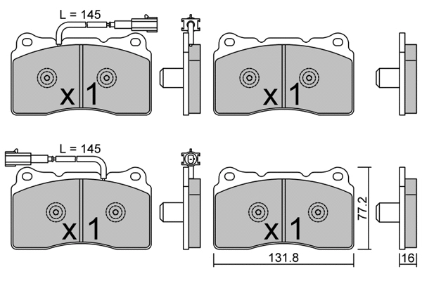 Brake Pad Set, disc brake (BPFI-1047)