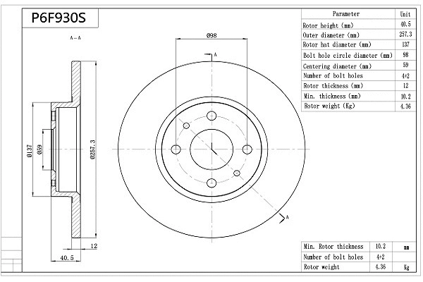 Brake Disc (P6F930S)