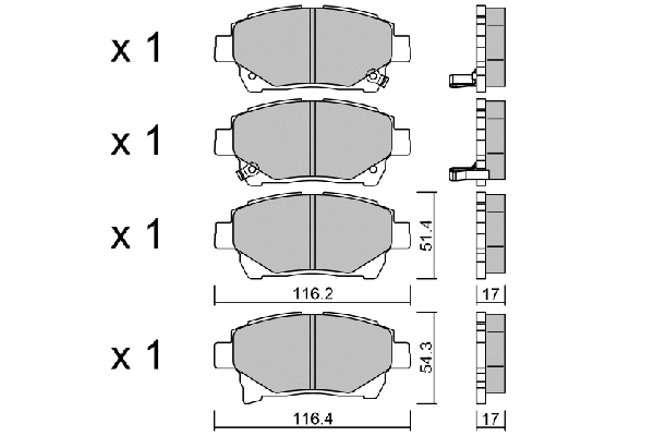 Brake Pad Set, disc brake (BPTO-1028)