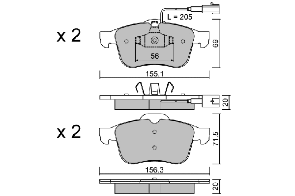 Brake Pad Set, disc brake (BPFI-1033)