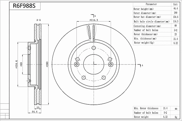 Brake Disc (R6F988S)