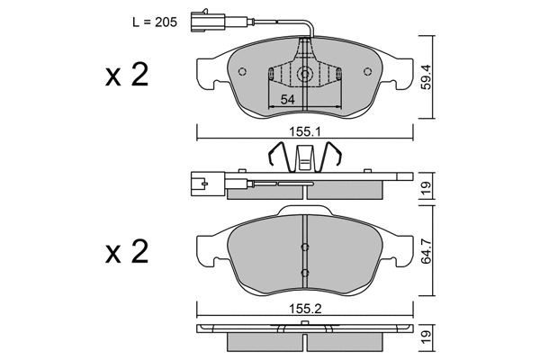 Brake Pad Set, disc brake (BPFI-1046)