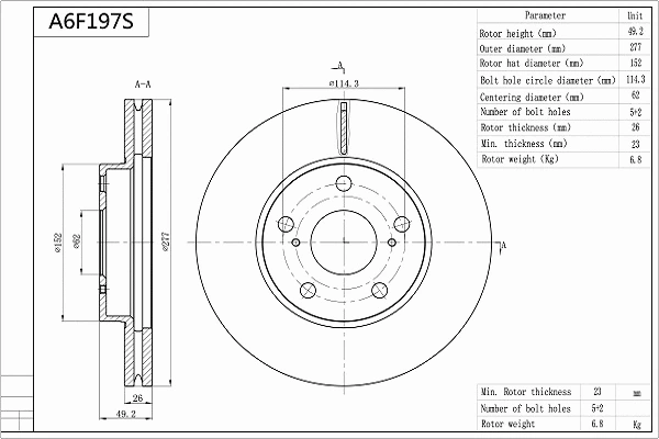 Brake Disc (A6F197S)