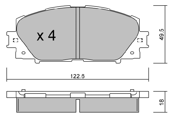 Brake Pad Set, disc brake (BPTO-1014)