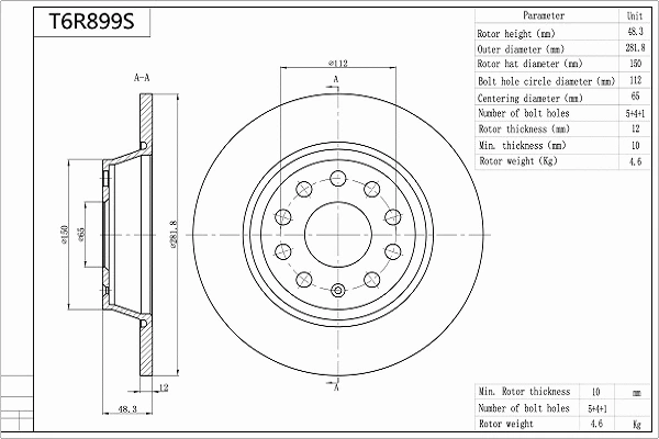 Brake Disc (T6R899S)