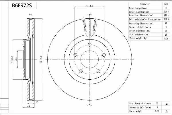 Brake Disc (B6F927S)