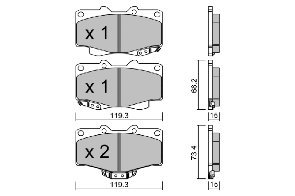 Brake Pad Set, disc brake (BPTO-1919)
