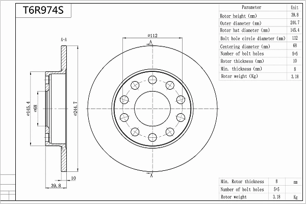 Brake Disc (T6R974S)