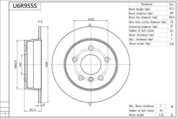 Brake Disc (U6R955S)