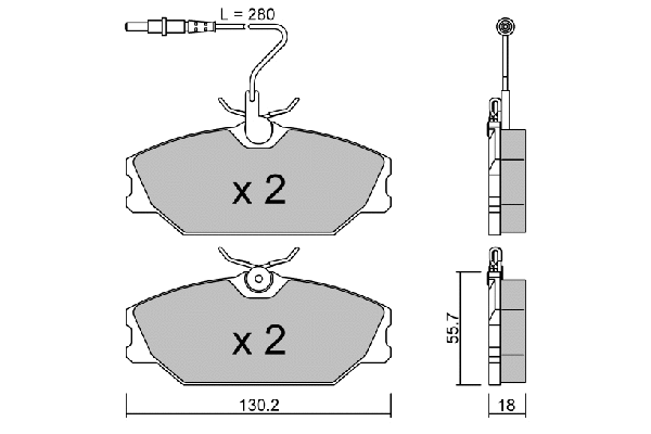 Brake Pad Set, disc brake (BPRE-1018)