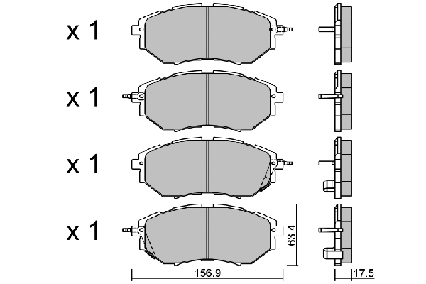 Brake Pad Set, disc brake (BPSB-1002)