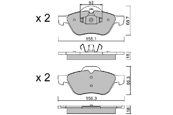 Brake Pad Set, disc brake (BPRE-1010)