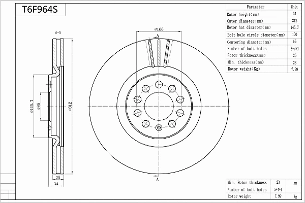 Brake Disc (T6F964S)