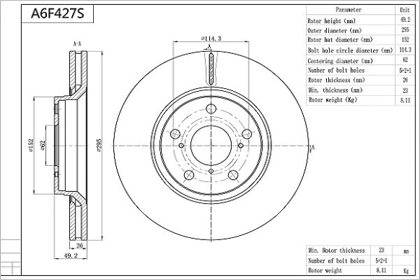 Brake Disc (A6F427S)