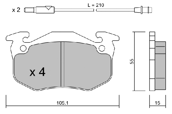Brake Pad Set, disc brake (BPRE-1008)