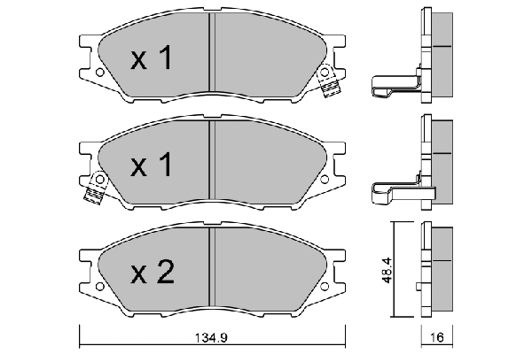 Brake Pad Set, disc brake (BPNI-1013)