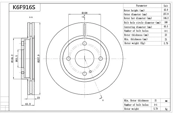 Brake Disc (K6F916S)