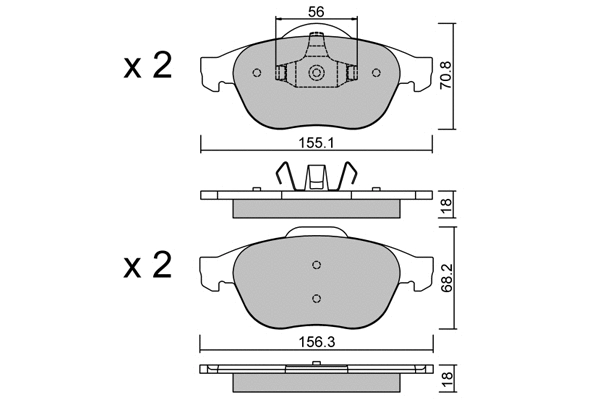 Brake Pad Set, disc brake (BPRE-1026)