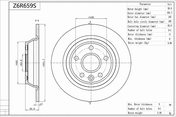 Brake Disc (Z6R659S)