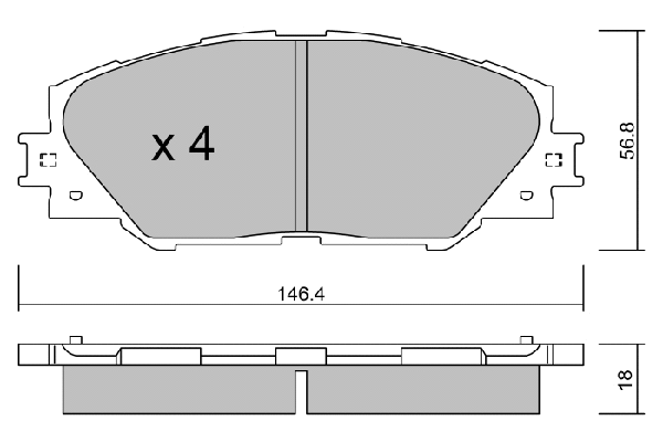 Brake Pad Set, disc brake (BPTO-1011)