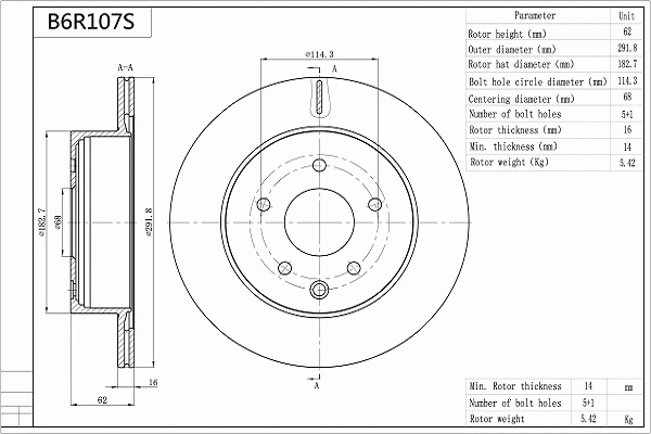 Brake Disc (B6R107S)
