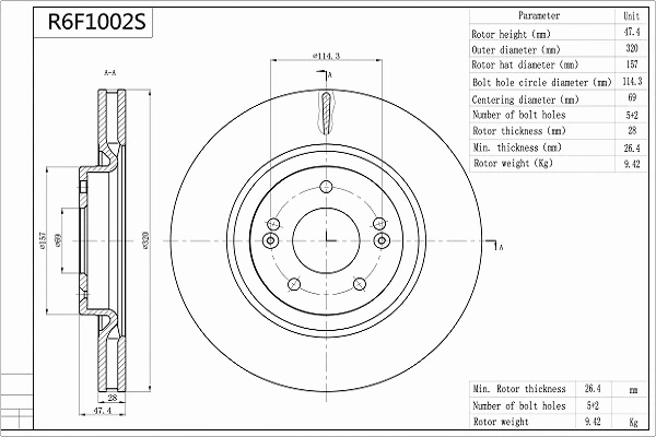 Brake Disc (R6F1002S)
