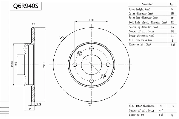 Brake Disc (Q6R940S)
