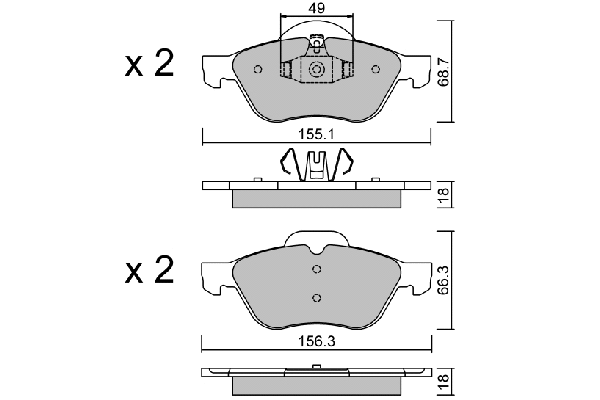 Brake Pad Set, disc brake (BPRE-1016)