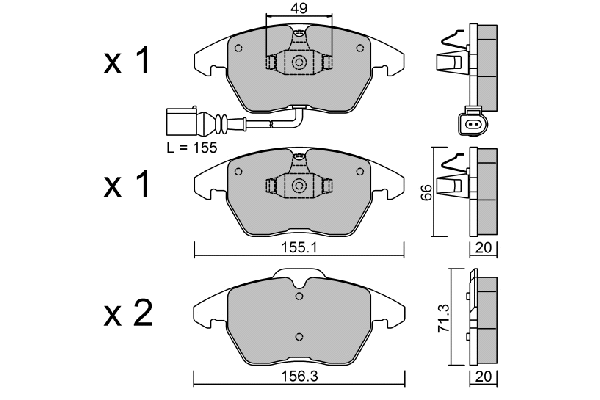 Brake Pad Set, disc brake (BPVW-1022)