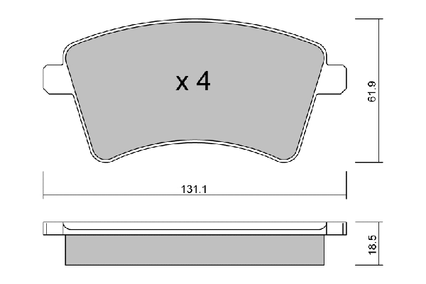Brake Pad Set, disc brake (BPRE-1014)