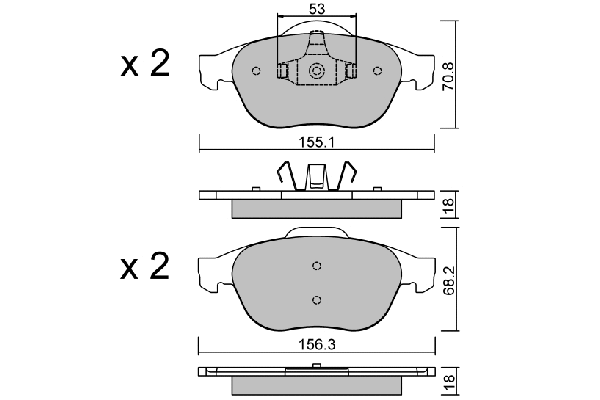 Brake Pad Set, disc brake (BPRE-1003)