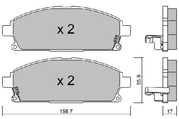 Brake Pad Set, disc brake (BPNI-1915)