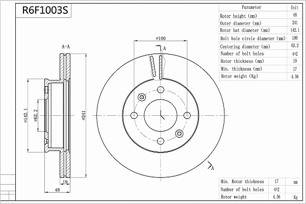Brake Disc (R6F1003S)