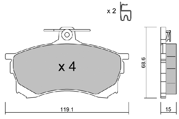 Brake Pad Set, disc brake (BPMI-1002)