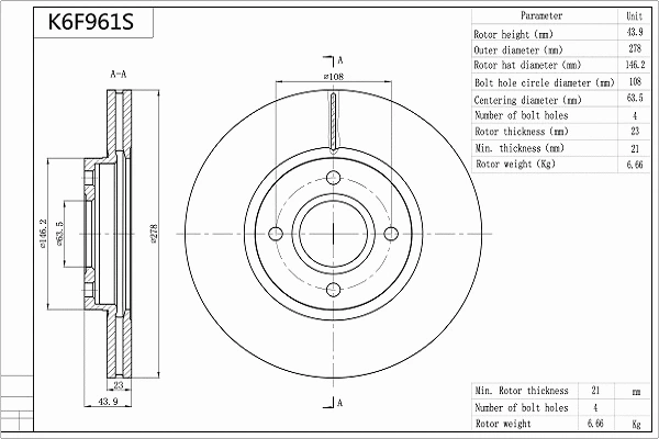 Brake Disc (K6F961S)