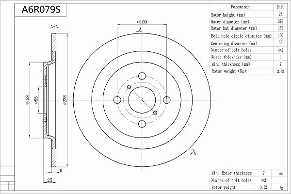 Brake Disc (A6R079S)