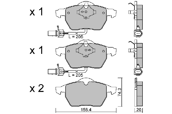 Brake Pad Set, disc brake (BPVW-1010)
